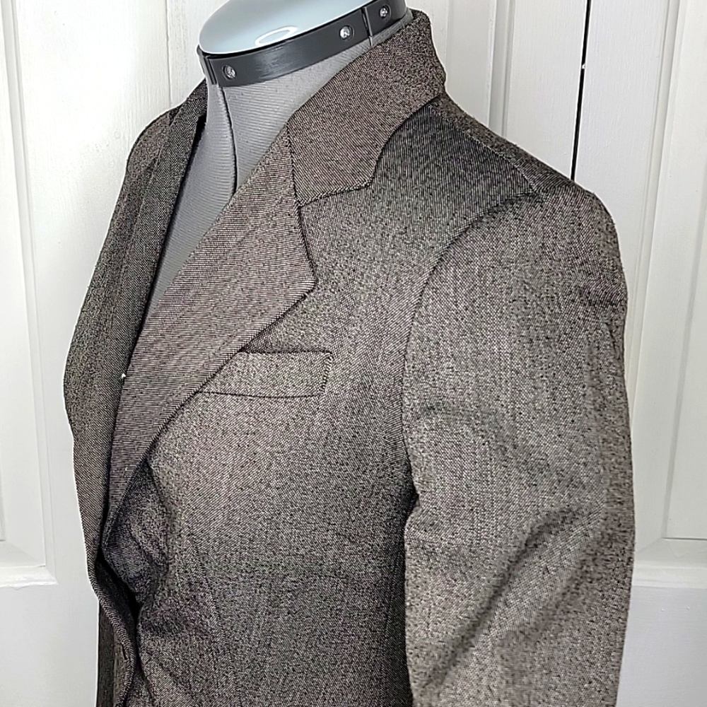 Zara Basic One Button Blazer Size Small Tan - image 3